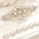 Wedding Garter, Bridal Garter - Vintage Rhinestone Lace Wedding Garter, White Lace Pearl Garter Set - Style FL20957