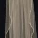 Crystal and Pearl Beaded Edge Waist or Fingertip Wedding Veil -Many Color Choices -  Free Tulle Swatches