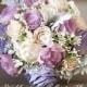 Sola flower bouquet, plum sola wooden flower wedding bouquet, blush pink and lavender, peony wedding bouquet, purple eco flowers, keepsake
