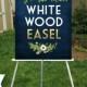 WHITE Easel Wood 5ft Floor Display Large Wedding Sign Stand . Holds Clear Acrylic Chalkboard Foam Board Canvas Wood Signage up to 30 x 40 in