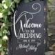 Wedding Chalkboard with Message, Double Sided Chalkboard, Chalkboard Easel, Sandwich Chalkboard, Welcome To Our Wedding