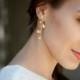Bridal Pearls Earrings, Bridesmaid Gift, Wedding Earrings, Pearls Bridal Jewelry, Gold Pearl Bridal Earrings, Branch Earrings, Twig Jewelry