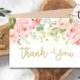 Gold Confetti Floral Thank You Card, Thank You Card, Printable Thank You, Floral Thank You, Thank You Note, Thank You Printable, 15101