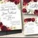 Marsala Floral Wedding Invitation & RSVP 