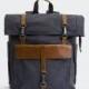 KOVERED Waxed Canvas Trendy Backpack - Rolltop Leather Man Backpacks 