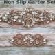 Sale -Wedding Garter and Toss Garter-Crystal Rhinestones with Rose Gold Details - Blush Wedding Garter Set - Style G90705