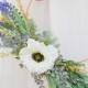 Bridal flower hoop lavender wreath floral rustic hoops alternative bouquet bridal bouquet bridesmaid modern wreath fern hoop flower ring