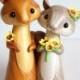 Squirrel Wedding Cake Topper- woodland polymer clay cake topper & keepsake by Heartmade Cottage
