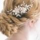 Bridal Flower Gold Hair Comb, Bridal Hair Comb, Floral Hair Comb, Gold Hair Comb, Flower Hair Comb, Bridal Side Comb, RosyRoseStudio