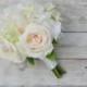 Bridesmaid Bouquet, Silk Flower Bouquet, Artificial Bouquet, Garden Rose Bouquet, Blush Bouquet, Wedding Bouquet, Wedding Flower Set