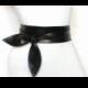 Black Leather Obi belt Tulip leather petals belt Women's belt Handmade gift