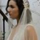 Luxury Beaded Juliet Cap Wedding Veil  , Kate moss style veil, 1930s Bridal Veil,  Champagne Juliet Cap Veil
