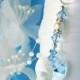 Something Blue Bouquet Charm, Swarovski Crystal Wedding Bouquet Charm, Something Blue for Bride, Aqua Blue