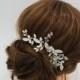 Avis Silver opal bridal hairpieces- Wedding hair accessories - Bridal hair accessories - hair comb-Bridal hair comb-Wedding hair vine