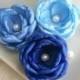 Royal blue hair flowers, pale blue hair clip, cornflower hair clip, bridesmaids hair flowers, sew on flowers, brooch, hair pins