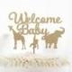 Glitter Welcome Baby Cake Topper - baby shower cake topper, safari baby shower, unisex baby shower, safari baby cake topper, jungle, Pm026
