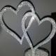 Gorgeous Swarovski Crystal intertwined Hearts wedding cake topper 6'', bling cake topper, rhinestone topper, Crystal cake topper, heart topp