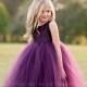 Purple Flower Girl Dress Plum Tutu Dress Eggplant Tulle Dress Flower Girl Wedding - All Colors, All Sizes!