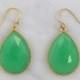 Chrysoprase Earring, Drop and Dangle Earring, Green Gemstone Earring, Gold filled wires Earring, Large Gemstone Earring, Elegant Earring