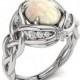 Opal engagement ring, Celtic Engagement Ring, Braided Opal ring, Unique engagement ring, Filigree engagement ring, white gold celtic, 2163