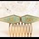 Art Deco Hair Comb Turquoise Hair Comb Gold Hair Comb Wedding Hair Comb Bridal Hair Comb Gold Head Piece Abstract Headpiece Decorative Clip