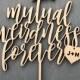 Personalized Mutual Weirdness Forever with Heart Initial Cake Topper, 6" inches wide, Wedding Cake Topper, Funny Cake Topper, Modern