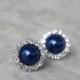 Navy Blue Bridesmaid Jewelry, Navy Blue Earrings, Bridesmaid Jewelry Gift, Bridesmaid Earring Gift, Navy Blue Pearl Earrings, Navy Jewelry