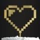 Cake Topper - Pixel Heart - Wedding Cake Topper - Personalized Cake Topper - Bride's Cake - Groom's Cake - Painted
