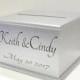 ON SALE Wedding Card Box With Lock Option, Custom Card Box, Silver Glitter, Personalized Large Wooden Card Box, Wedding Decor, Donation Box,