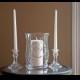Unity Candle Holder Set - Wreath & Initials - Vinyl Wedding Monogram - Glass Candle Holder - Unity Candle - Unity Ceremony - Unity Set
