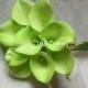 9 stems Lime Green Calla Lily Real Touch Flowers DIY Wedding Bridal Bouquets, Centerpieces, Decorations