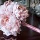 Pink Peony Silk Wedding Bouquet