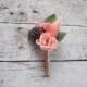 Pink Peony and Tulip Wedding Boutonniere