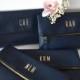 Set of 4 Personalized Foldover Clutches / Bridesmaid Gift / Monogrammed Bridal Clutch Purses / Wedding Accessory
