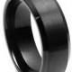 Men's Matte Black Tungsten Ring