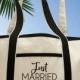 Newlywed Honeymoon Tote Bag, Custom Honeymoon Bag, Just Married Beach Bag, Personalized Wedding Gift, Mr. and Mrs. Tote Bag, Bridal Shower