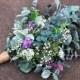 Purple Succulent Flowers, Purple Succulent Bouquet, Eucalyptus Bouquet, Green Bouquet, Rustic Boho Wedding Flowers, Babys Breath Bouquet
