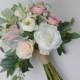 wedding flowers, wedding bouquet, white bouquet, eucalyptus bouquet, bridal bouquet, rustic bouquet, boho bouquet, white, green, ranunculus