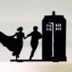 Running to the Police Call Box Wedding Cake Topper, Police Call Box Cake Topper, Fairy Tail Topper, Couple topper#124