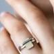 Stunning Bridal Ring Set, 14K Gold Ring, Solid Gold Signet Ring, Wedding Ring And White Gold Diamond Engagement Ring, Women Eternity band