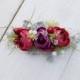 Peony hair clip flower comb slide red purple white hair accessories headpiece rustic wedding her bridal hair comb unique gifts for women