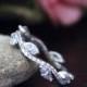 0.54 cttw-Wavy-1.3mm Wide Wedding Band Ring-Marquise Cut Diamond Simulants-Leaf-Vine-Bridal Ring-Eternity Ring [1852]