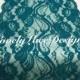 Teal/Green Lace Table Runner/7" wide x 30ft long/Wedding Decor/PEACOCK weddings//Overlay/Tabletop Decor/Ends not Sewn