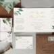 Cyprus - Luxury Folding Wedding Invitations & Save the Date. Rustic twine, Eucalyptus greenery wedding invites, green wedding invitation set