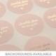 Foil Wedding Stickers, Rose Gold Wedding Stickers, Blush Favour Stickers, Wedding Labels, Custom Stickers, Personalised stickers, D4