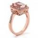 Natural  Morganite Solid 14K Rose Gold Diamond engagement Ring----Special - Gem593