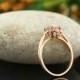 Natural AAA  Pink Morganite   Fleur-de-Lis Ring  ,Solitaire Gold engagement  Ring In 14K Rose  - Gem1305