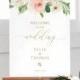 Welcome to our Wedding Poster, Instant Download, Fully Editable Blush Floral Template, TRY BEFORE You BUY