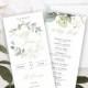 Editable Printable Wedding Program Template, Eucalyptus Greenery, Instant Download, Order of Service, Corjl, 100% Editable, DIY Wedding, 022