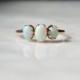ANTIQUE VICTORIAN OPAL trinity trilogy 10k rose gold engagement vintage ring size 7 circa 1870